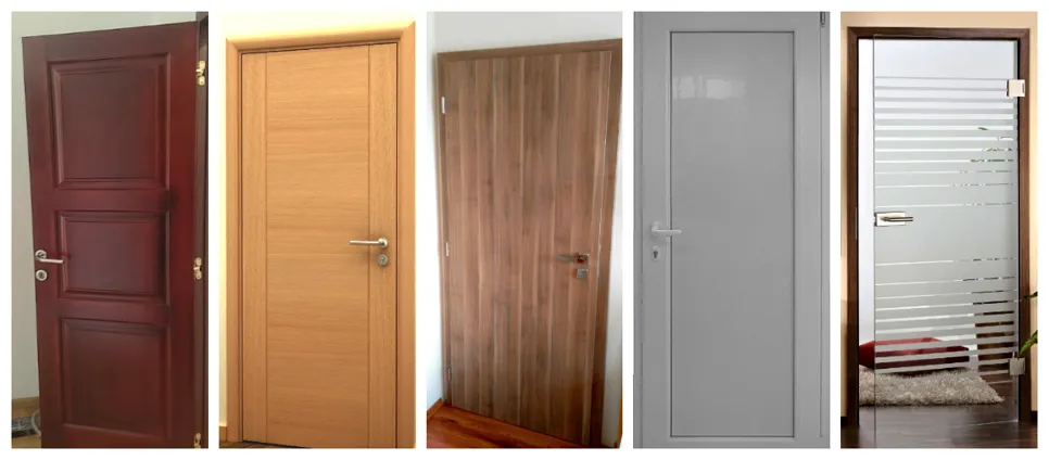 Različite vrste sobnih vrata.